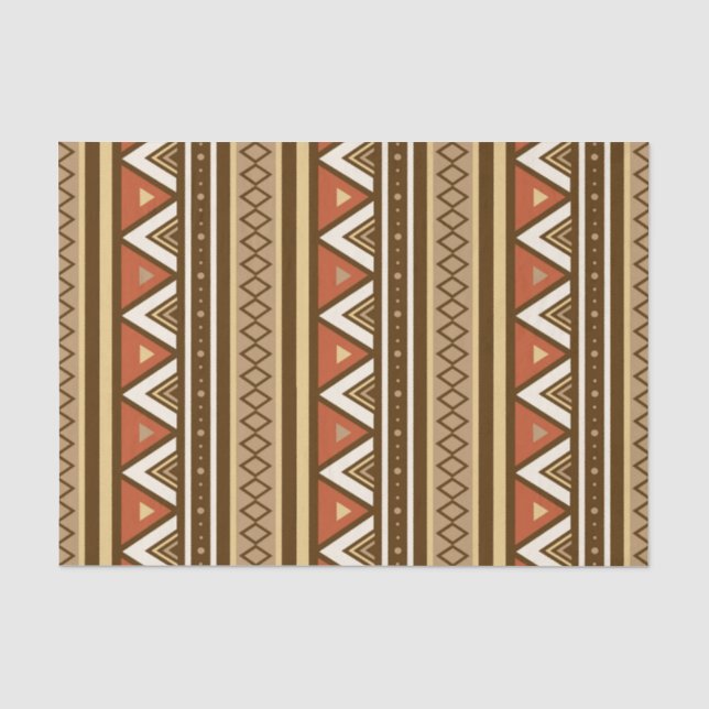Modern Southwestern Geometric, Brown, Tan & Rust Tissue Paper (Front)