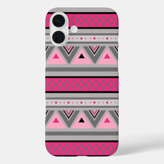 Modern Southwestern Geometric, Pink and Grey Case-Mate iPhone Case (Back)