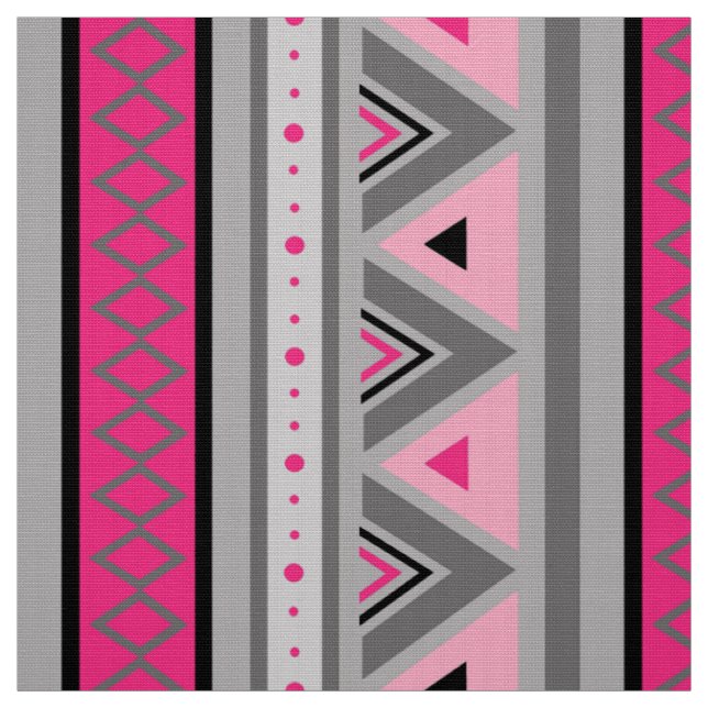 Modern Southwestern Geometric, Pink and Grey Fabric (Swatch)