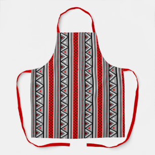 Modern Southwestern Geometric, Red & Grey / Grey A Apron