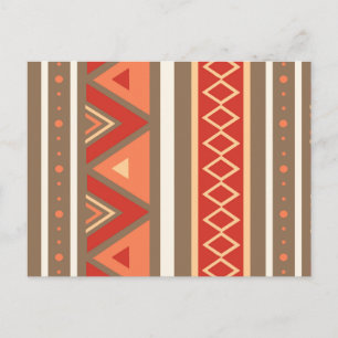 Modern Southwestern Geometric, Taupe & Orange Postcard