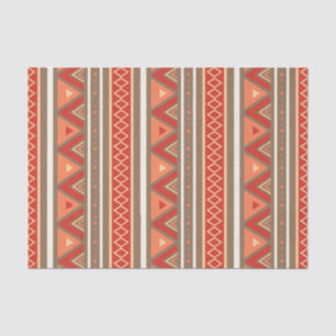 Modern Southwestern Geometric, Taupe & Orange Tissue Paper