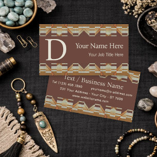 Modern Southwestern Geometric Tribal Art Pattern Business Card