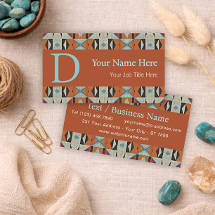 Modern Southwestern Geometric Tribal Art Pattern Business Card