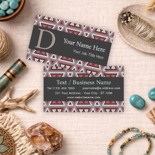 Modern Southwestern Geometric Tribal Art Pattern Business Card