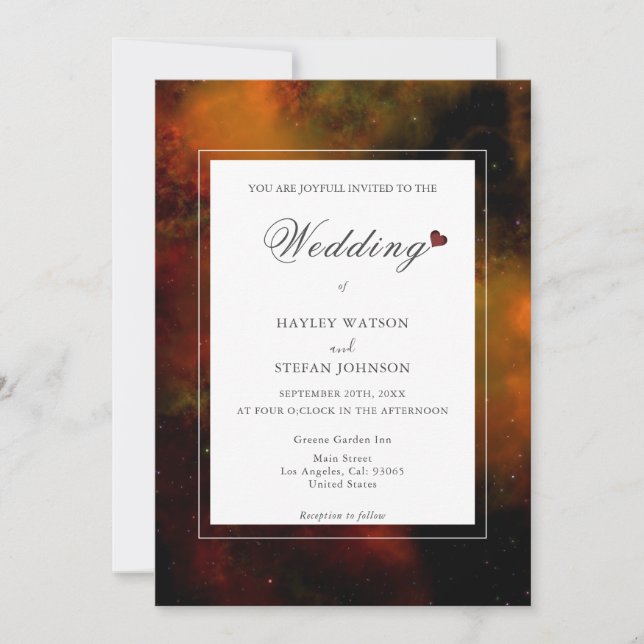 Modern Space Science Fiction Wedding Invitation (Front)