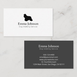 Modern Spaniel logo Dog Walking Business Card