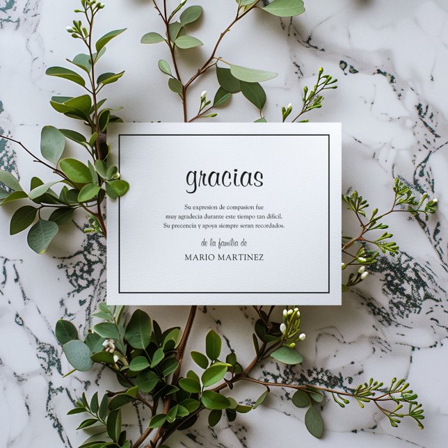 Modern Spanish Gracias | Sympathy Thank You (Creator Uploaded)