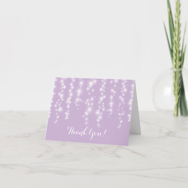 Modern Sparking twinkle lights Thank You Note Card (Front)