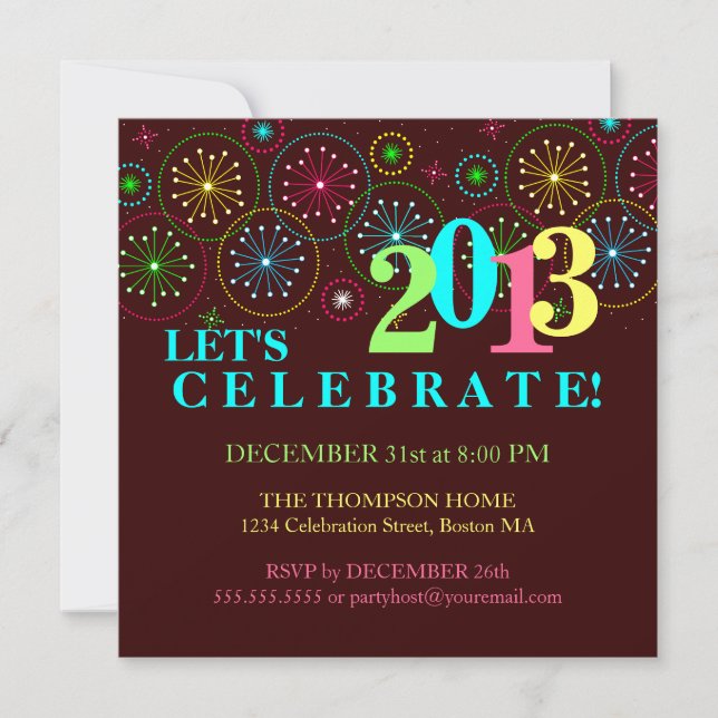 Modern Sparkle New Years Eve Party Invitation (Front)