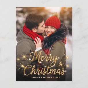 Modern Sparkle PHOTO Christmas Greeting Card