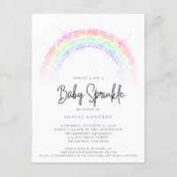 Modern Sparkling Rainbow Baby Sprinkle Baby Shower