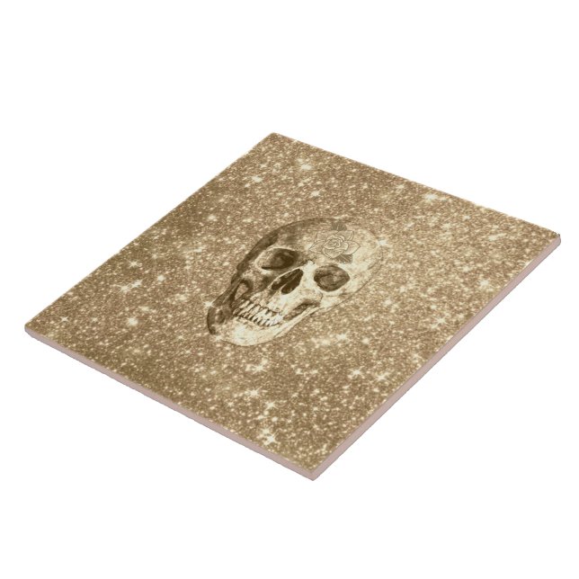 Modern sparkling Skull C Tile (Side)