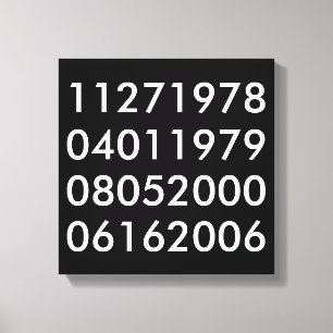 Modern Special Dates Canvas Print