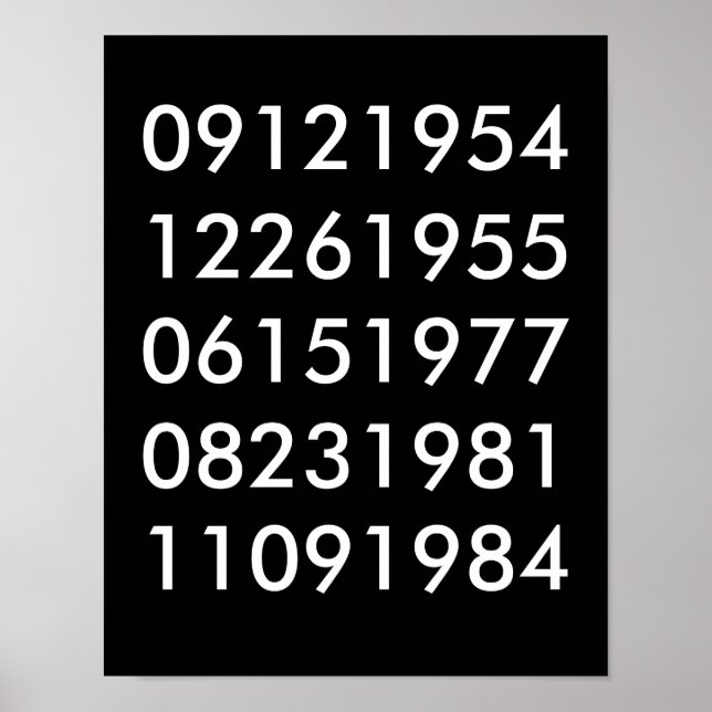 Modern Special Dates Poster (Front)