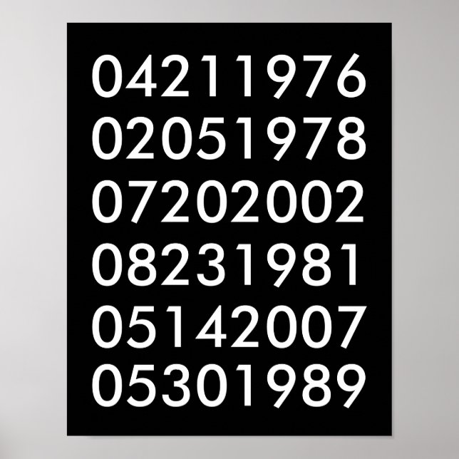 Modern Special Dates Poster (Front)