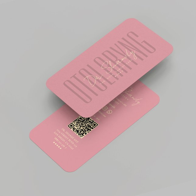 Modern Specialist Otolaryngologist Doctor Pink  Business Card (Modern Specialist Otolaryngologist Doctor Pink Business Card
)