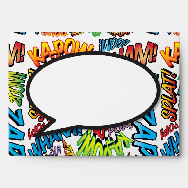 Modern Speech Bubble Fun Wedding Return Address Envelope (Front)