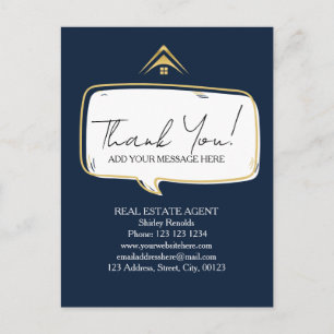 Modern speech bubble Real Estate grey sticker Postcard