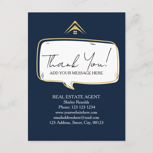 Modern speech bubble Real Estate grey sticker Postcard (Front)