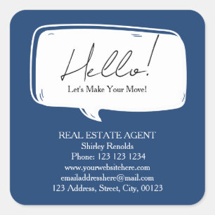 Modern speech bubble Real Estate Navy sticker