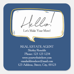 Modern speech bubble Real Estate Navy sticker