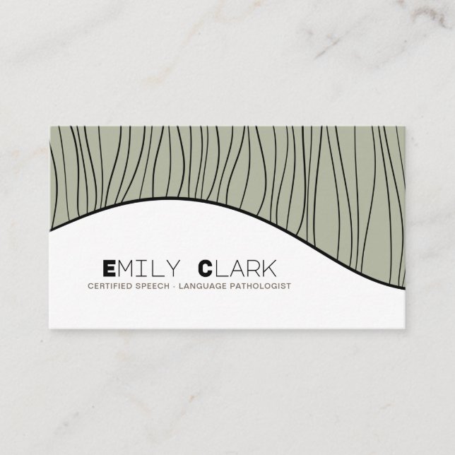 Modern speech therapist language pathologist business card (Front)