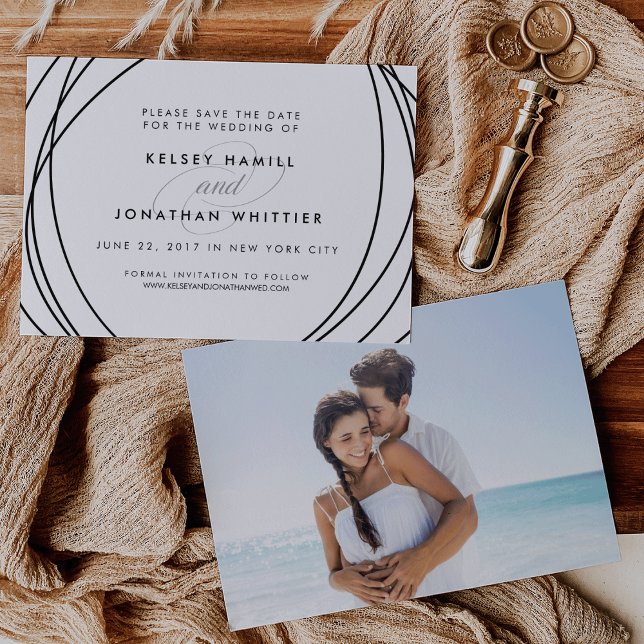 Modern Spheres | Optional Back Photo Save the Date (Creator Uploaded)