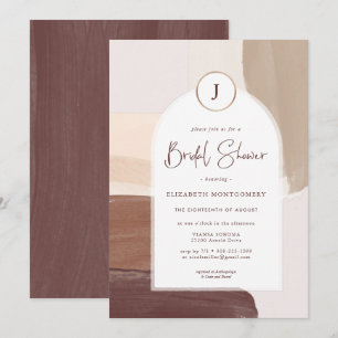 Modern Spiced Terra Cotta Bridal Shower Invitation