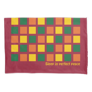 Modern Spicy Colours Geometric Squares Custom Pillowcase