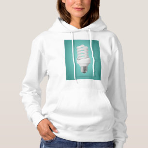 Modern Spiral Compact Fluorescent Lightbulb Hoodie