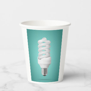 Modern Spiral Compact Fluorescent Lightbulb Paper Cups