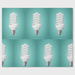 Modern Spiral Compact Fluorescent Lightbulb Wrapping Paper