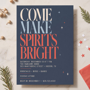Modern Spirits Bright Holiday Party Invitation