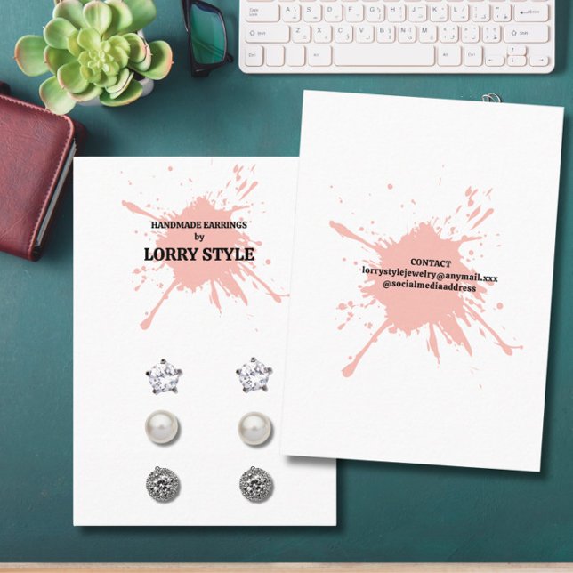 Modern Splash Earring Display  Business Card (Creator Uploaded)