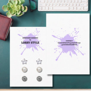 Modern Splash Earring Display Business Card