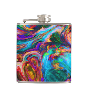 Modern Splash of Paints Hip Flask
