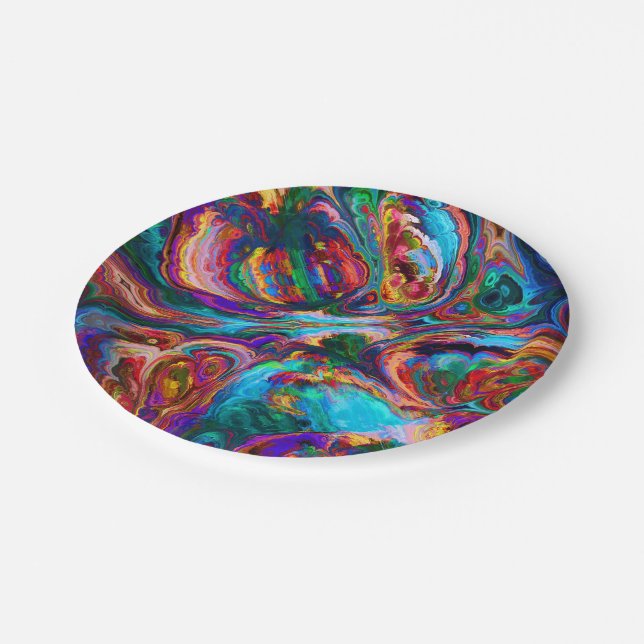 Modern Splash of Paints Paper Plate (Angled)