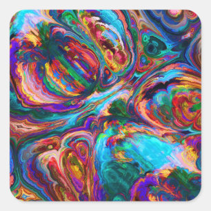 Modern Splash of Paints Square Sticker