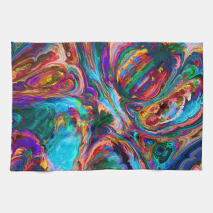 Modern Splash of Paints Tea Towel