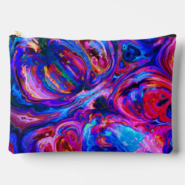 Modern Splash of Purple Hue Paints Accessory Pouch (Front)