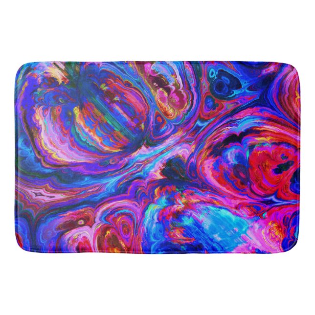 Modern Splash of Purple Hue Paints Bath Mat (Front)