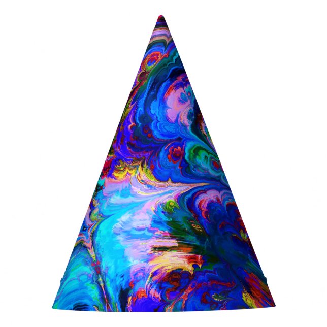 Modern Splash of Purple Hue Paints Party Hat (Front)