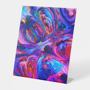 Modern Splash of Purple Hue Paints Pedestal Sign