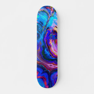 Modern Splash of Purple Hue Paints Skateboard