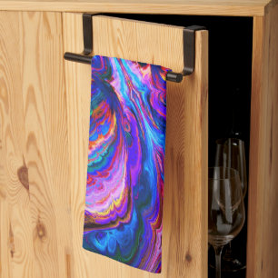 Modern Splash of Purple Hue Paints Tea Towel