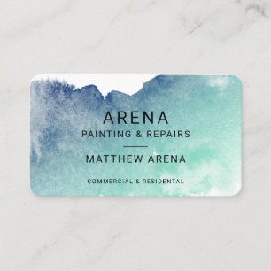 Modern Splash Ombre Blue Green Painter Business Card