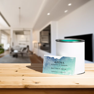 Modern Splash Ombre Blue Green Painter Business Card