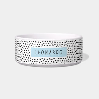 Modern Splotchy Pattern | Personalised | Blue Bowl