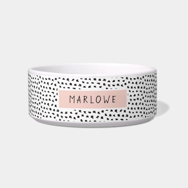 Modern Splotchy Pattern | Personalised | Peach Bowl (Front)
